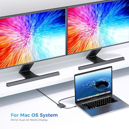 USB C to Dual HDMI Adapter, Dual Monitors Adapter USB C Hub with 2 HDMI Docking Station 4K @60hz for Laptop HP Dell Surface Thinkpad… — view 4