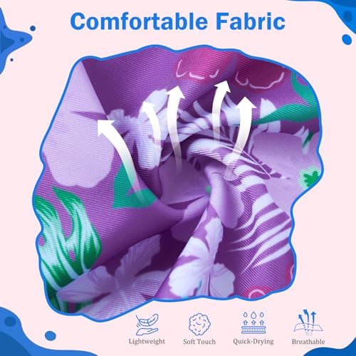 Kinberr Girls Swimsuit 8-9 Years Long Sleeve Bathing Suit 2-Piece Rash Guard Set Quick Dry Swimwear for Summer,Purple — view 4