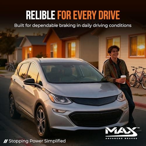 MAX Advanced Brakes Brake and Rotor Kit Front & Rear for 2016 to 2019 Chevrolet Cruze, Volt, 2017 to 2021 Chevrolet Bolt EV | Carbon Ceramic Pads & Rotors | OE Replacement Brake Kit — view 2