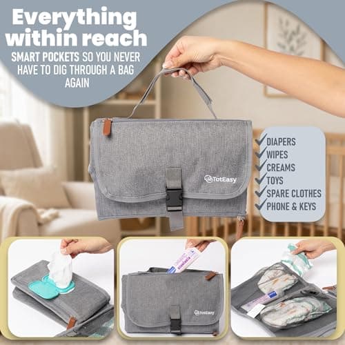Portable Changing Pad - Changing Pad Travel Extra Long Waterproof with Storage and Wipes Pocket - Foldable Baby Diaper Changing Pad - Portable Changing Station for Travel, On-the-Go Parents & Newborns — view 5