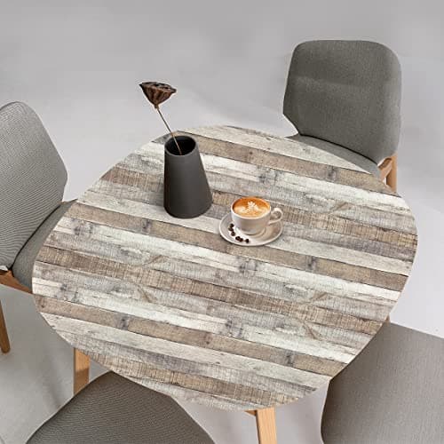Yun-aeon Natural Wood-Grey Wood Contact Paper Peel and Stick Wallpaper 17.3”x 80”Self Adhesive Removable Vintage Faux Wood Wall Paper Plank Shelf Home Decoration Kitchen Counter Cover Use — view 5