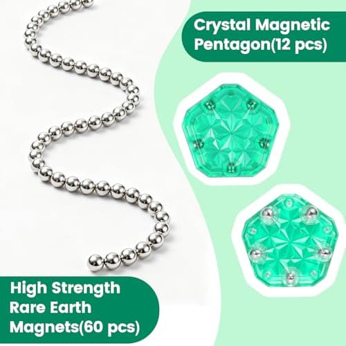 DYRDM Magnetic Fidget Sphere, Premium Magnetic Fidget Toy and Desk Toy for Stress Relief and Focus, Creative Geometric Desk Accessory for Adults and Office Relaxation Green — view 4