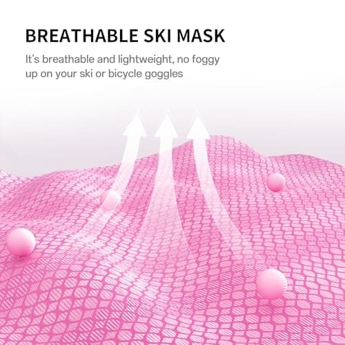 Botack Balaclava Ski Mask, Sun UV Protection Breathable Full Head Face Mask for Men Women Skiing Cycling Pink — view 2