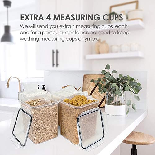 Vtopmart Large Pantry Food Storage Containers, 4 Pcs 5.2L/176oz, Black — view 5