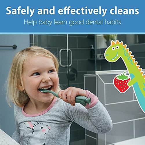Dr. Brown’s™ Infant-to-Toddler Training Toothbrush Set, Giraffe with Fluoride-Free Strawberry Baby Toothpaste, 0-3 years — view 4