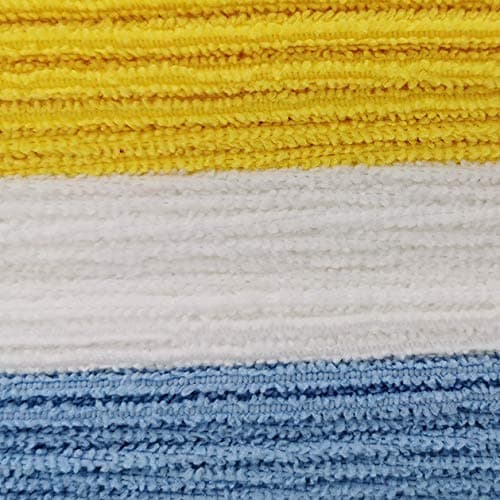 Amazon Basics Microfiber Cleaning Cloths, Ultra Absorbent, Lint Free, Streak Free, Non-Abrasive, Reusable and Washable, 16" x 12", Blue/White/Yellow, Pack of 24 — view 3