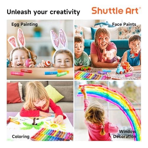 Shuttle Art Tempera Paint Sticks, 32 Colors Solid Tempera Paint for Kids, Super Quick Drying, No-Toxic, Works Great on Paper Wood Glass Ceramic Canvas — view 6
