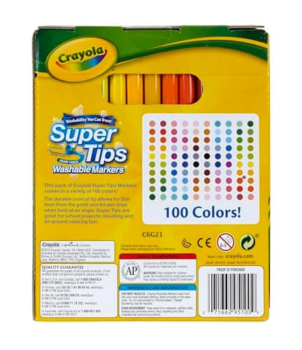 Crayola Super Tips Marker Set (100ct), Fine Point Washable Markers, Teacher Must Haves, Back to School Supplies for Kids & Adults, Art Supplies, Ages 3+ — view 4