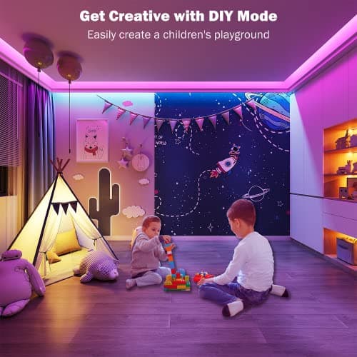 Leeleberd Led Lights for Bedroom 100 ft (2 Rolls of 50ft) Music Sync Color Changing RGB Led Strip Lights with Remote App Control Bluetooth Led Strip, Lights for Room Home Kitchen Party Decor — view 4