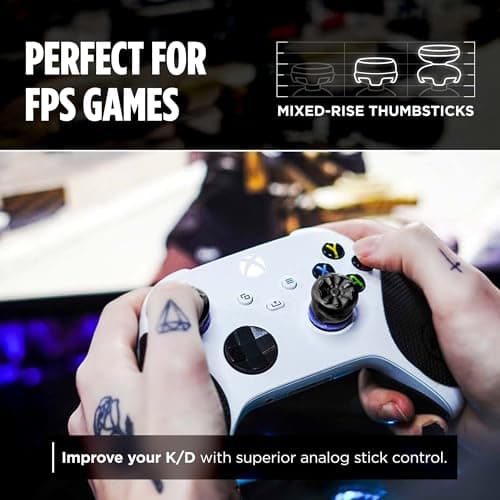 KontrolFreek FPS Freek Galaxy Black for Xbox One and Xbox Series X Controller | 2 Performance Thumbsticks | 1 High-Rise, 1 Mid-Rise | Black (Limited Edition) — view 3