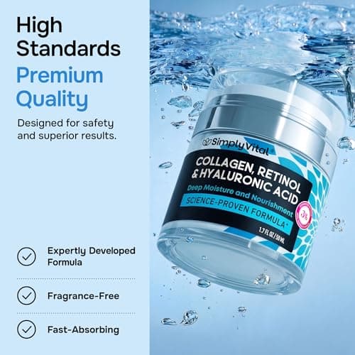 Anti-Aging Face Moisturizer with Retinol, Collagen & Hyaluronic Acid - Moisturizer Face Cream for Women & Men - Visibly Firming & Hydrating Neck Cream - Day & Night Skin Care - 1.7 fl oz — view 5