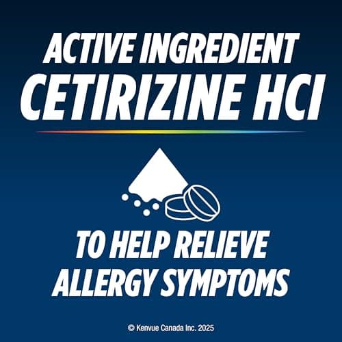 Reactine Extra Strength Antihistamine Tablets - 10mg Cetirizine Hydrochloride - 24 Hour Allergy Relief Medicine - 48 Count MADE IN CANADA — view 4