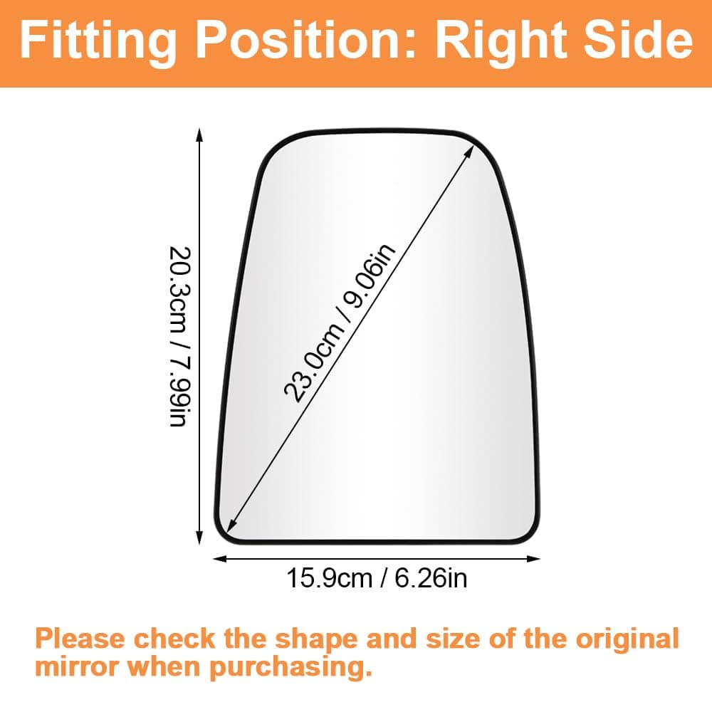 SENZEAL Cristal de Retrovisor Calefactable Lado del Pasajero para Iveco Daily 2014-2024 (Superior Derecha) — view 2