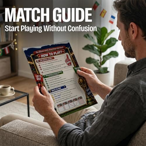 Jester Fiesta World Cup Watch-Along Bingo Game 24 Players – Soccer Party Game - Live Match Bingo Cards, 2026 World Cup Watch Party Supplies, Caller Chips & 470 Marker Chips — view 5