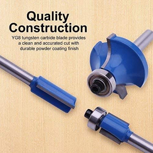 LU&MN Carbide Tipped Router Bits (15 PCS) with 1/4" Shank, Wood Milling Saw Cutter , All Purpose (Woodworking Tools for Home Improvement and DIY) — view 4