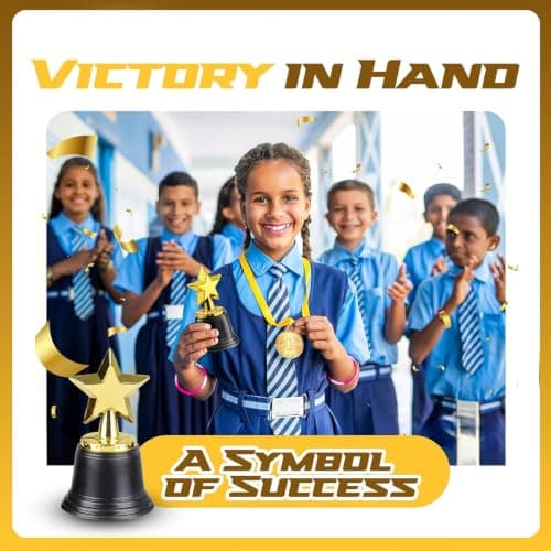 Star Trophy Awards - Pack of 12 Bulk - 4.5 Inch, Gold Award Trophies for Kids Party Favors, Props, Rewards, Winning Prizes, Competitions for Kids and Adults — view 3