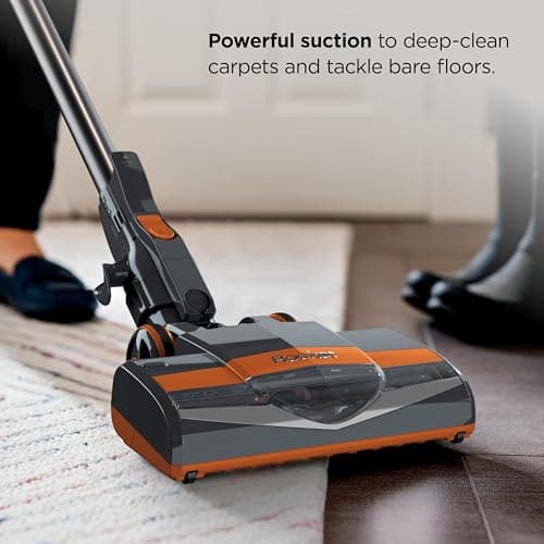 Shark Rocket Ultra-Light | Corded Stick Vacuum Cleaner for Carpet, Rugs & Hard Floors | Lightweight Hand Vacuum for Pet Hair & Upholstery | Swivel Steering | 2 Attachments | Gray/Orange | HV301