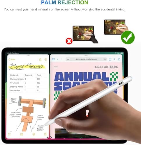 HATOKU Pencil 2nd Generation for Apple iPad, iPad Pencil with Magnetic Wireless and USB-C Fast Charging, Palm Rejection, Tilt Sensitivity, Stylus Pen for iPad 6-11, Air M3/M2/5/4, Mini 6/5, Pro M5/M4 — view 4