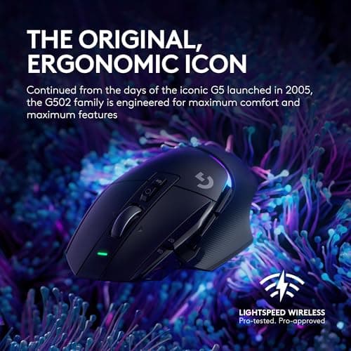Logitech G502 X Plus Wireless Gaming Mouse: Optical Switches, LIGHTSYNC RGB, 13 Buttons, Infinite Scroll Toggle, <130 hr Battery Life, USB-C, PowerPlay Wireless Charging Capable, for PC/MacOS - Black — view 2
