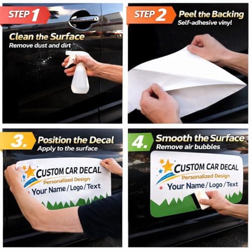 Personalized Car Decal Sticker Custom Your Vinyl Vehicle Door Decal for Car Truck SUV Pickup Van Window Waterproof Outdoor Durable — view 7