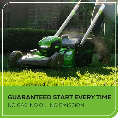 Greenworks 80V 21" Self-Propelled Cordless Lawn Mower – Brushless Motor, LED Lights, 4.0Ah Battery & Rapid Charger (75+ Compatible Tools) — view 4