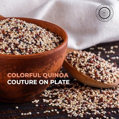 Pride Of India - Natural Three Color Bolivian Royal Quinoa - Protein Rich Whole Grain Jar, 3 pound (1.5 Kilo) Jar (2.2 Pound + 50% Extra Free = 3 Pounds Total) — view 2