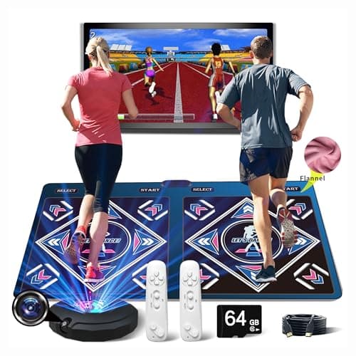 HDMI Musical Electronic Dance mat with a Camera, a 64G Large Memory Card, 650 Songs,Including 1000 Games,81 Music Videos,for Single/Double Users, a Luxurious Gift for Boys and Girls,Flannel Material
