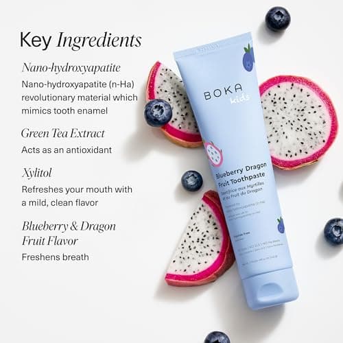 Boka Fluoride Free Toothpaste Nano Hydroxyapatite Toothpaste - Blueberry Dragon Fruit Flavor, 4 oz 1Pk US Manufactured — view 4