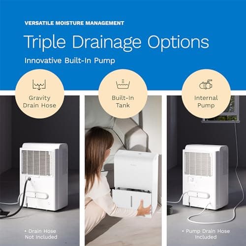hOmeLabs Dehumidifier 7,500 Sq Ft Wi-Fi 50 Pint MAX 120 Pint 95°F, 90% RH — view 2