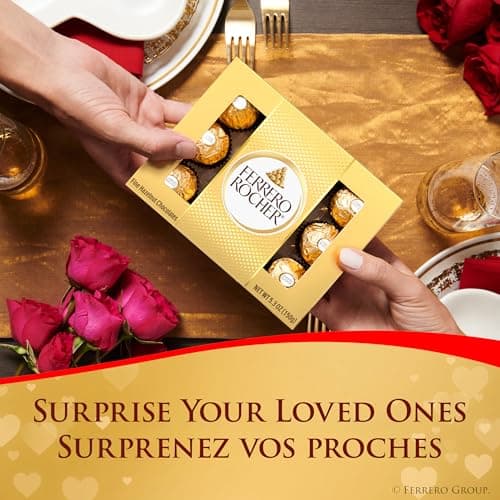 Ferrero Rocher Fine Hazelnut Milk Chocolate; Heart Shaped Gift Box; 8 Count; Individually Wrapped Chocolate; Valentines Day Chocolate; 100 Grams — view 6