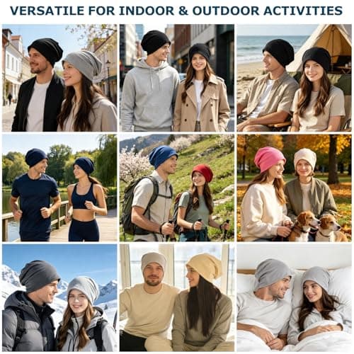 EINSKEY Slouchy Beanie for Men & Women, Lightweight Oversize Thin Cotton Chemo Hats Soft Night Cap Comfortable Sleeping Hat — view 5