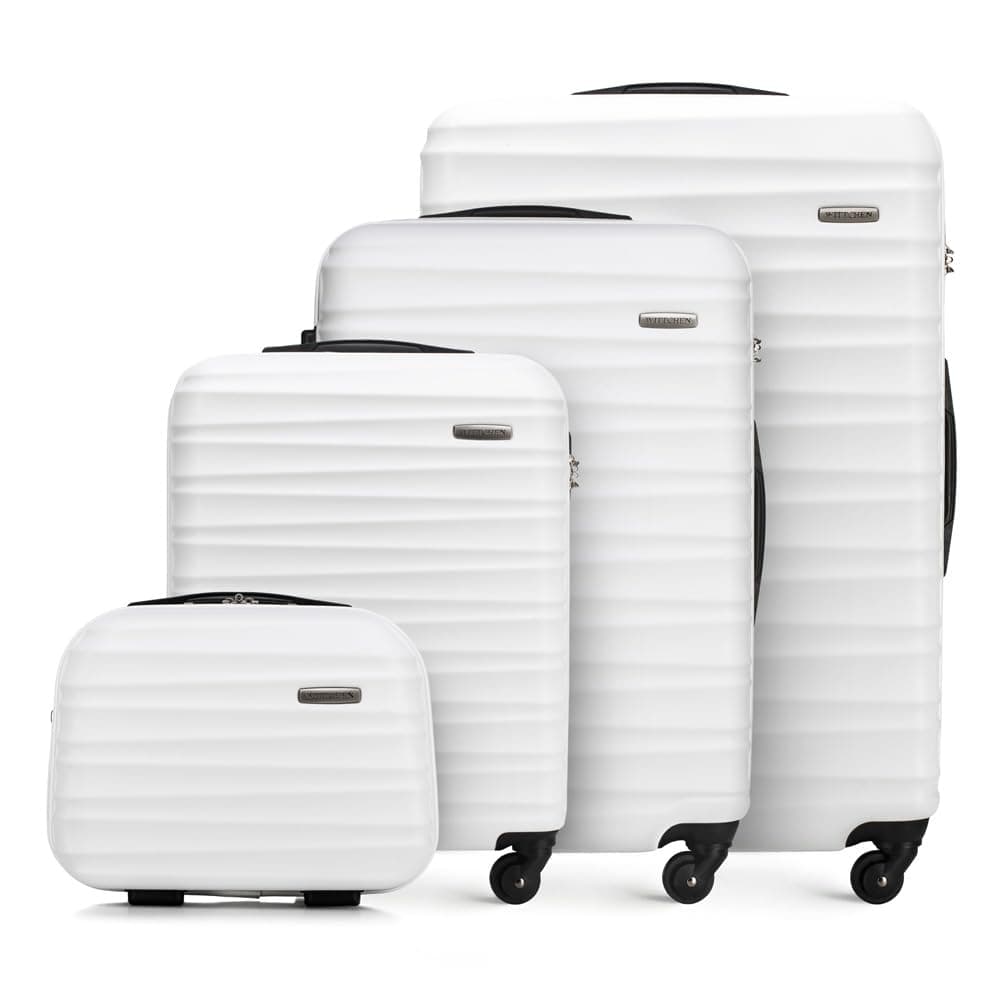 WITTCHEN Maleta Grande Trolley ABS rígido para facturación con 4 Ruedas giratorias Cerradura de combinación asa telescópica Groove Line Negro Ryanair/Vueling/Iberia/easyJet/Iberia Express — view 45