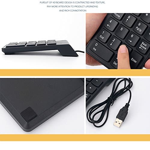Kadaon Numeric Keypad,USB Keypad, USB 18 Key Number Numeric Keypad Keyboard for Laptop/Notebook PC Computer — view 4