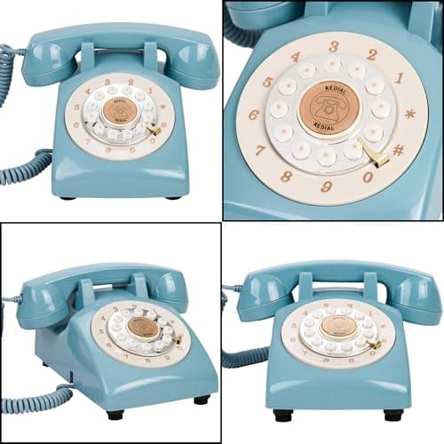 FiayaCom Audio Guest Book Wedding Phone,32GB Memory Customized Audio Messages, Volume Adjustable, with Message Replay Feature, Suitable for All Kinds of Party(Blue+Sign) — view 4