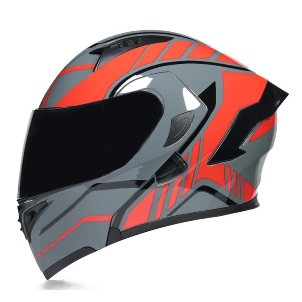 Full Face Flip Up Motorcycle Modular Helmet Integrated Motorbike Dual Visor for Adults Men Women Moped Street Racing DOT Approved — view 41