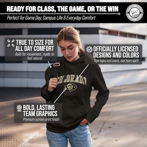 Campus Colors Colorado Buffaloes Arch & Logo Gameday Hoodie - Black Medium — view 4