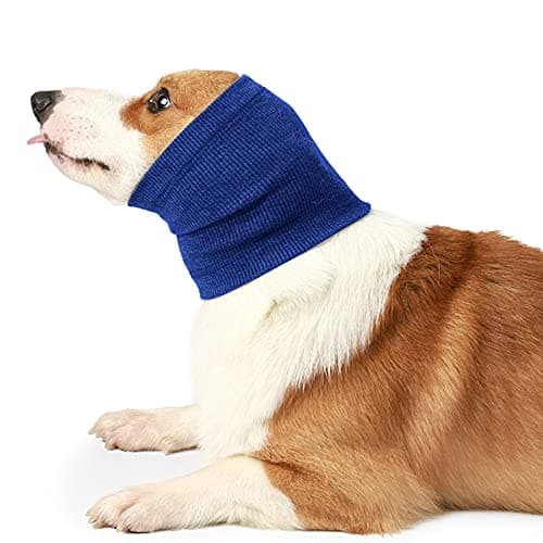 Nanaki Dog Calming Hoodie Quiet Head Cover Sleeves-Ear Covers Hood for Noise Bath, The Grooming and Force Drying Head Protection for Anxiety Relief and Calming Dog Neck and Ear Warmer, Fireworks 1Pack — view 6