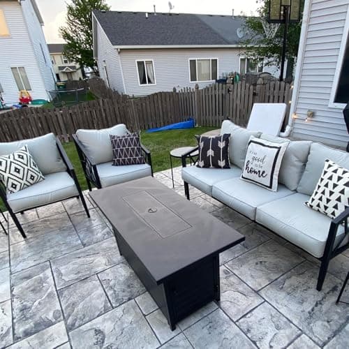 FLYMEI Patio Cushion Covers 19x19x3 Waterproof Outdoor Cushion Cover Replacement 4Packs Outdoor Seat Cushion Slipcover for Rattan Chair Sofa, Grey
