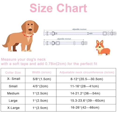 Maca Bates Pink Strawberry Basic Dog Collar for Medium Girl Boy Dogs with Cute Strawberry Charm,Strawberries Pattern, Adjustable Durable Soft Blueberry Birthday Gift Collars for Male Female Puppy — view 3