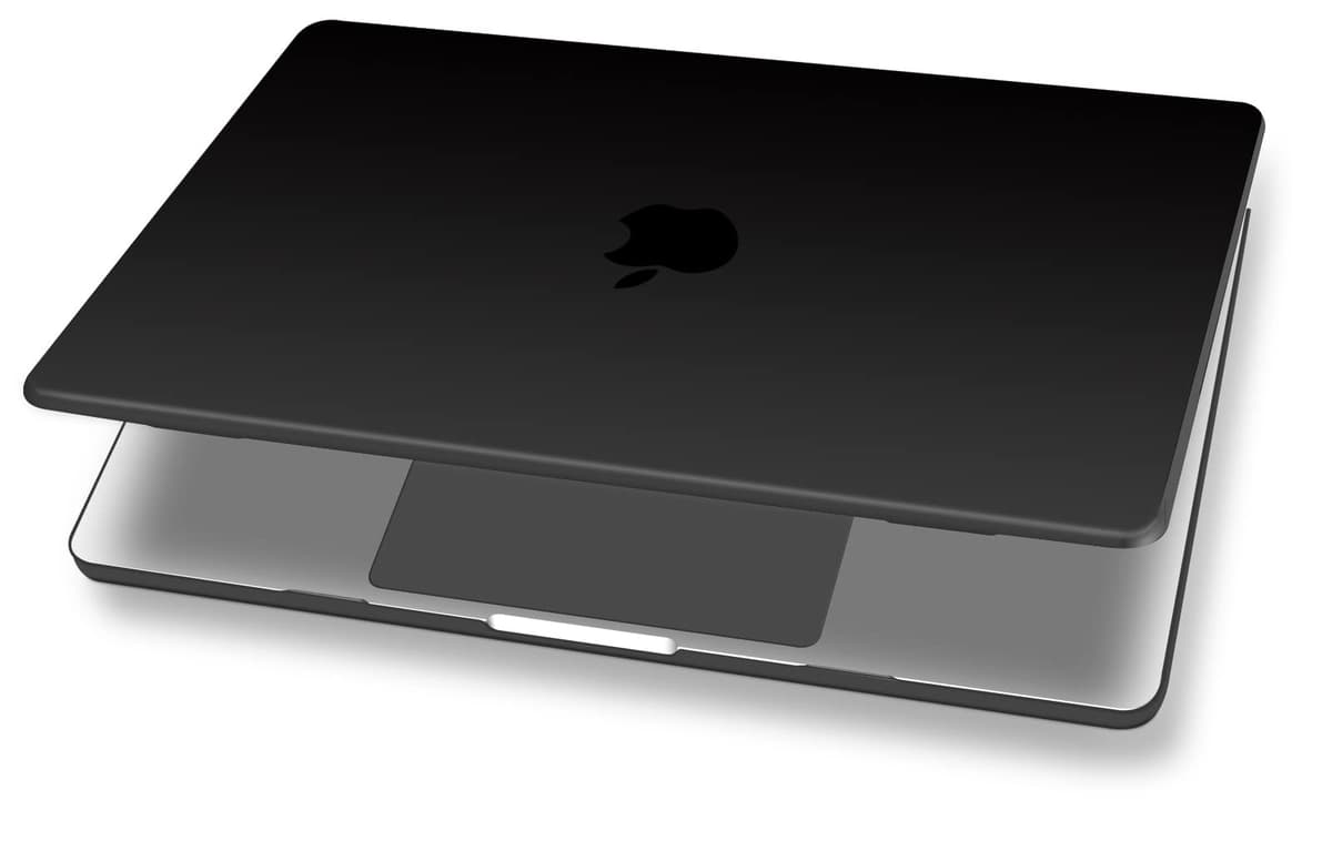 UESWILL Compatible with MacBook Air 13 inch M5 M4 M3 M2 Case 2022-2026 Model A3449 A3240 A3113 A2681 Mac Air 13.6 Matte Hard Shell Case Cover + Microfiber Cloth, Black — view 6