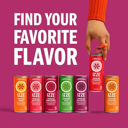 Izze Sparkling Juice, 4 Flavor Variety Pack, 8.4 Fl Oz (24 Count) — view 6
