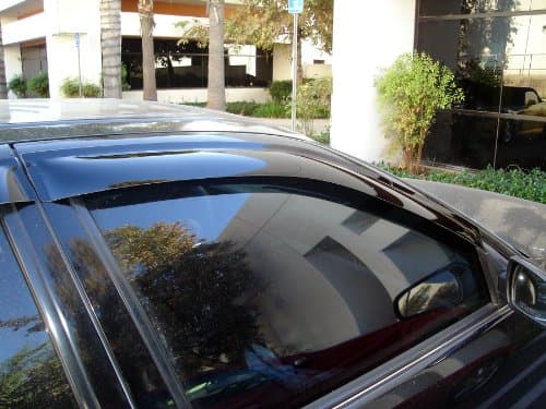 Tuningpros WD2-245 Dark Smoke 4 Pcs Set Window Visor (Outside Mount) Deflector Rain Guard Compatible with 2006-2010 Hummer H3 H3T — view 3