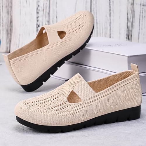 Women's Mesh Loafers Shoes Casual Breathable Slip-ons Flats Summer Knit Comfortable Walking Flat Sneakers — view 2