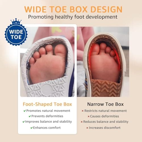 Toddler Boys Barefoot Wide Toe Box Sneakers Casual Tennis Walking Shoes Kids Running Preschool Athletic Team Sports Breathable Flexible Navy Toddler Size 7 — view 2