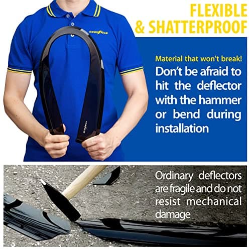 Goodyear Shatterproof in-Channel Window Deflectors for Toyota RAV4 2019-2025, Rain Guards, Window Visors for Cars, Vent Deflector, Car Accessories, 4 pcs - GY007771 — view 3