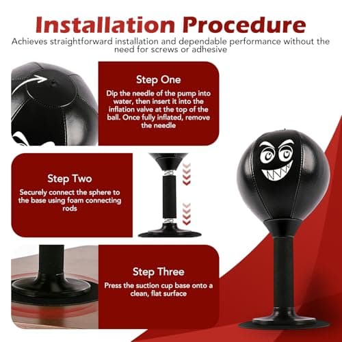 Desktop Punching Bag, Desk Punching Bag Stress Relief, Upgraded Strong Suction Cup & All-Around Foam Protect Spring, Portable Tabletop Boxing Ball, for Adults Coworkers and Friends — view 5