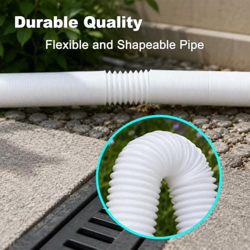 Extra 8.3ft Long Gutter Downspout Extensions Flexible, 4" Diameter Drain Downspout Extender, Down Spout Drain Extender for Rainwater Drainage — view 2