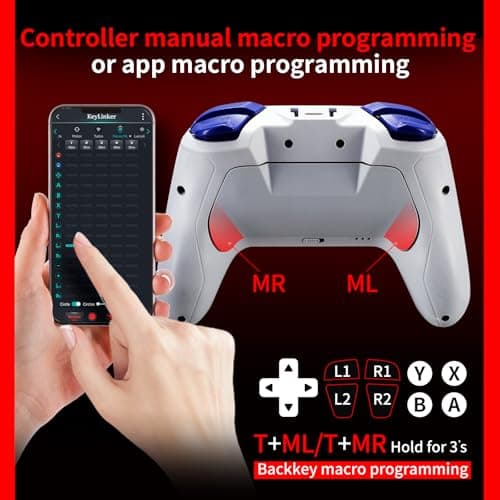 NBCP Controller for Switch, Wireless Pro Controller for Switch Lite, Switch Remote Gamepad Joystick,Dual VibrationGyro/Vibration/Turbo/NFC/Wake-Up/Screenshot (Blue) — view 3
