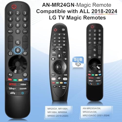 AN-MR24gn-Magic-for-LG-Smart-TV-Voice-Remote-Control-Replacement Universal Compatible with LG OLED Webos Thinq Nano Cell Service TVs for AKB75855501 MR23gn MR22gn MR21ga MR20ga