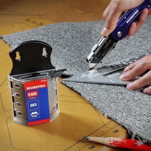 WORKPRO Utility Knife Blades, SK5 Steel, 100-Pack Blades with Dispenser — view 6